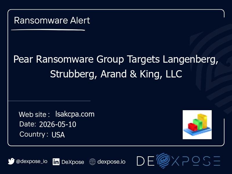 Pear Ransomware Group Targets Langenberg, Strubberg, Arand & King, LLC