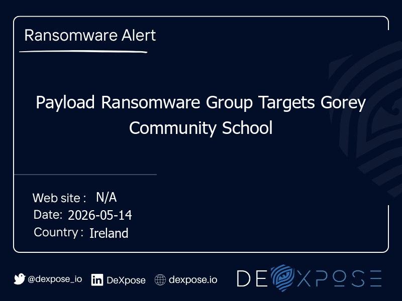 Payload Ransomware Group Targets Gorey Community School