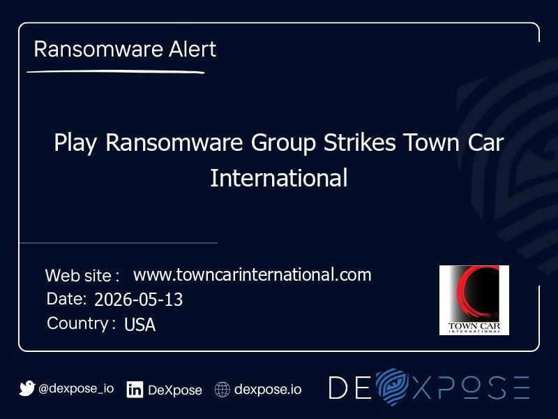 Play Ransomware Group Strikes Town Car International