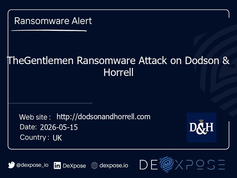 TheGentlemen Ransomware Attack on Dodson & Horrell