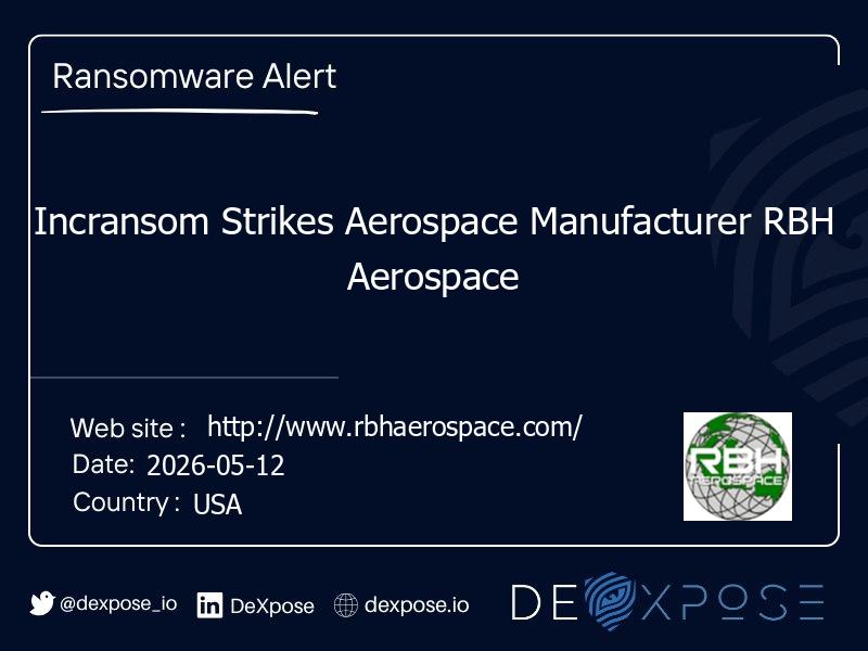 Incransom Strikes Aerospace Manufacturer RBH Aerospace
