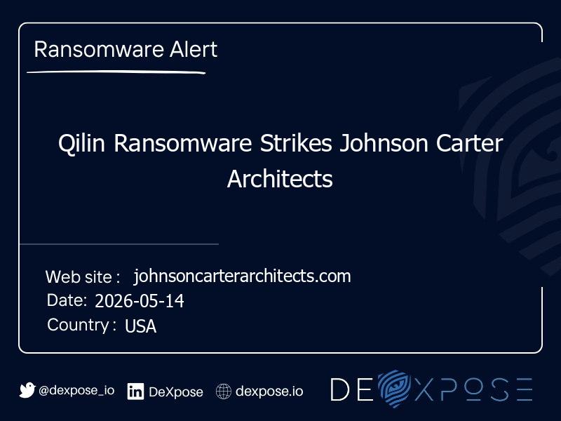 Qilin Ransomware Strikes Johnson Carter Architects
