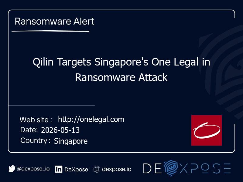 Qilin Targets Singapore's One Legal in Ransomware Attack