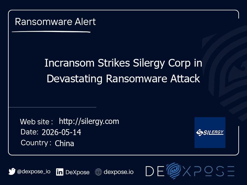 Incransom Strikes Silergy Corp in Devastating Ransomware Attack