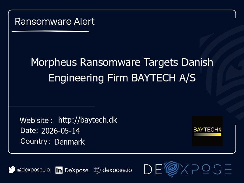 Morpheus Ransomware Targets Danish Engineering Firm BAYTECH A/S