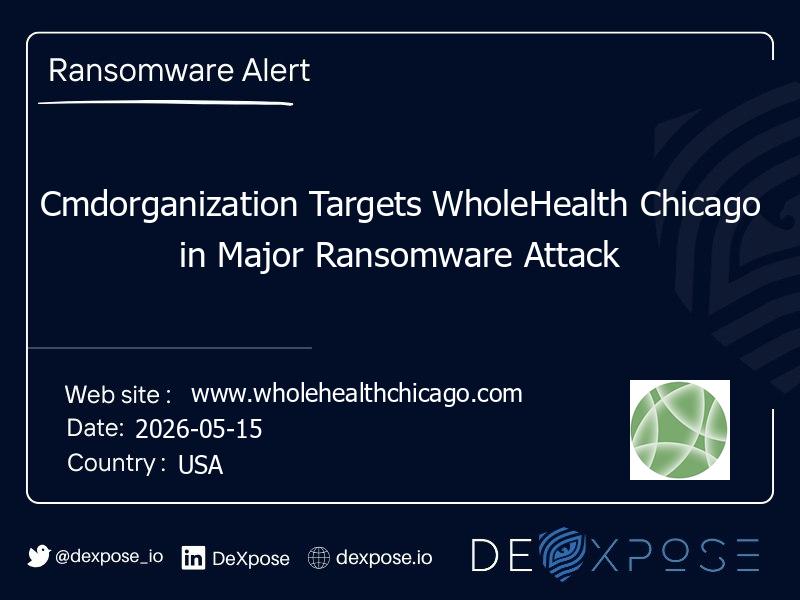 Cmdorganization Targets WholeHealth Chicago in Major Ransomware Attack