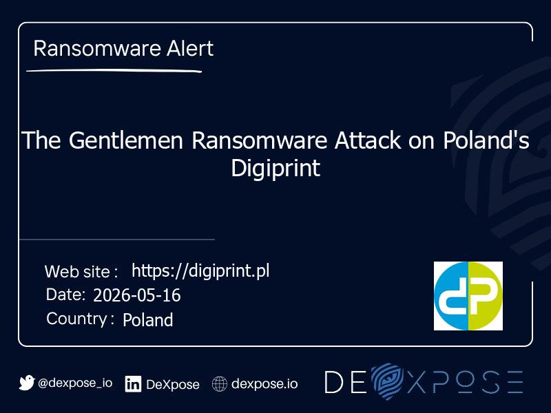 The Gentlemen Ransomware Attack on Poland's Digiprint