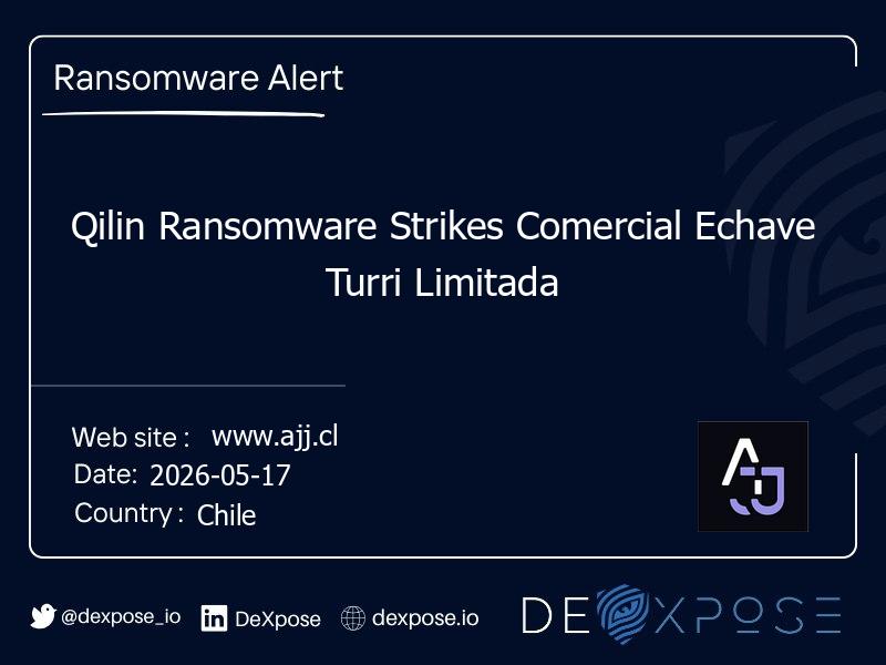 Qilin Ransomware Strikes Comercial Echave Turri Limitada