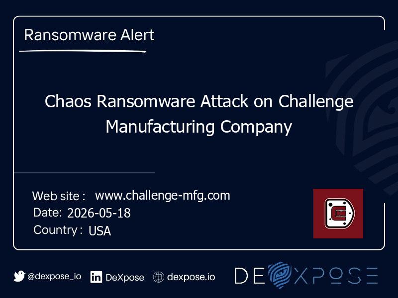 Chaos Ransomware Attack on Challenge Manufacturing Company