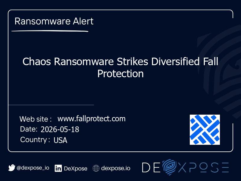 Chaos Ransomware Strikes Diversified Fall Protection