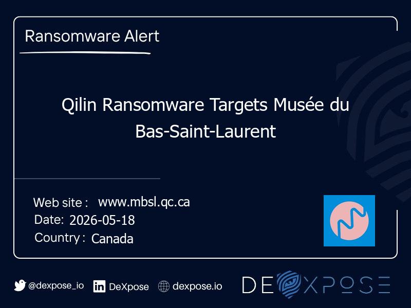 Qilin Ransomware Targets Musée du Bas-Saint-Laurent