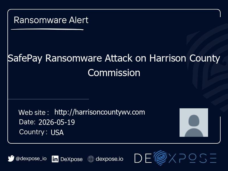 SafePay Ransomware Attack on Harrison County Commission