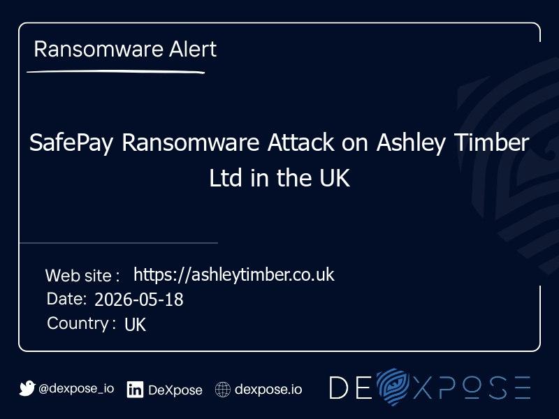 SafePay Ransomware Attack on Ashley Timber Ltd in the UK
