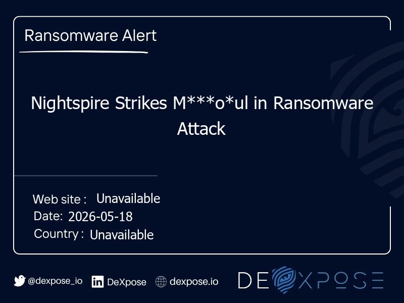 Nightspire Strikes M***o*ul in Ransomware Attack