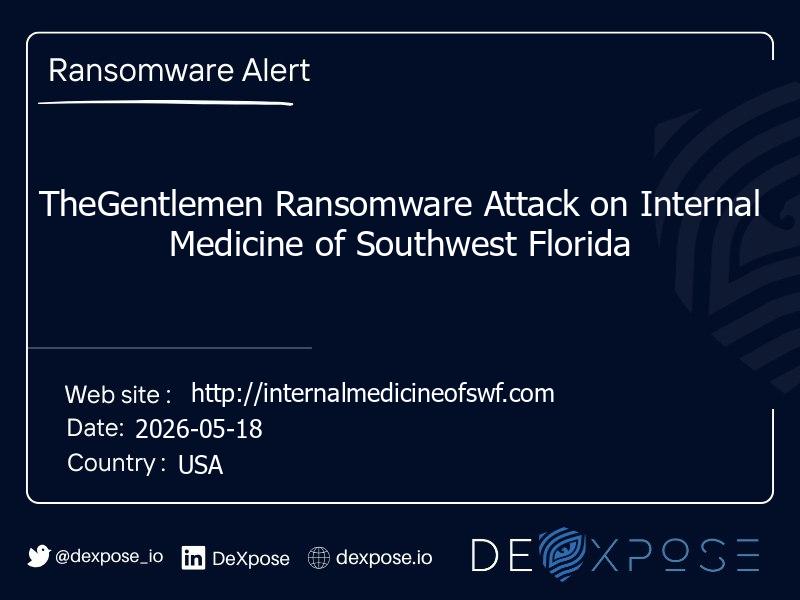 TheGentlemen Ransomware Attack on Internal Medicine of Southwest Florida