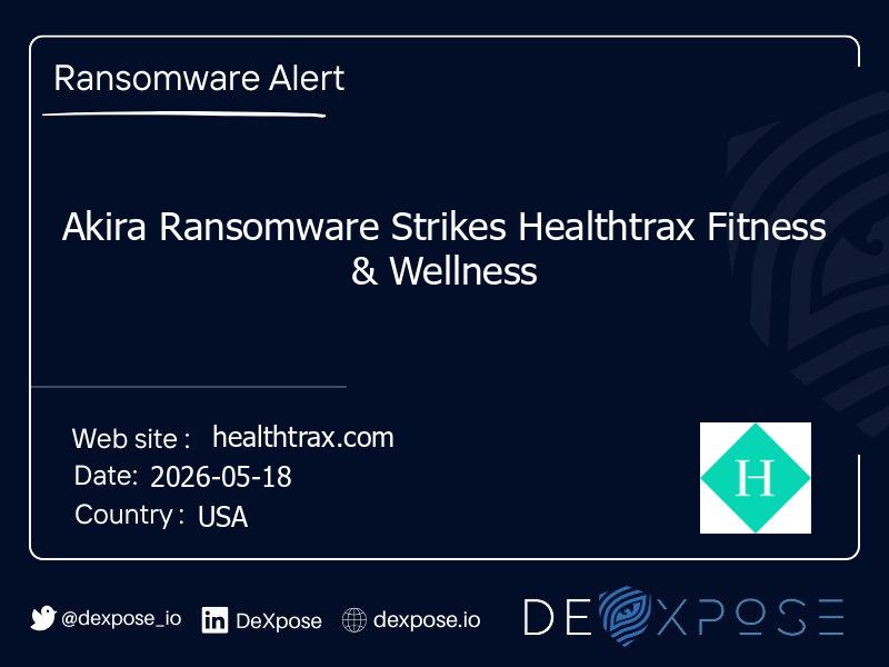 Akira Ransomware Strikes Healthtrax Fitness & Wellness