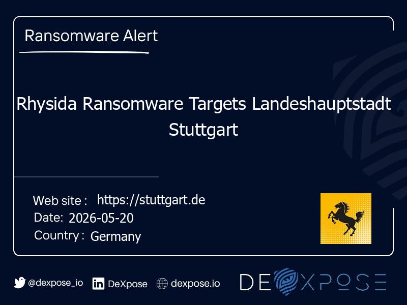 Rhysida Ransomware Targets Landeshauptstadt Stuttgart