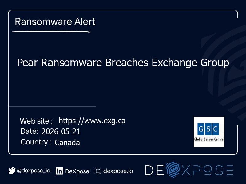 Pear Ransomware Breaches Exchange Group