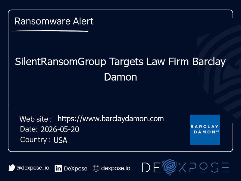 SilentRansomGroup Targets Law Firm Barclay Damon