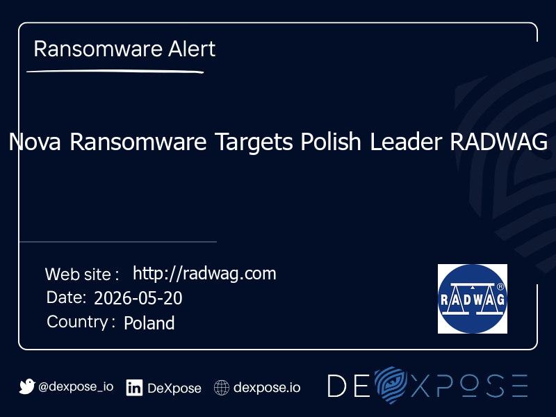 Nova Ransomware Targets Polish Leader RADWAG