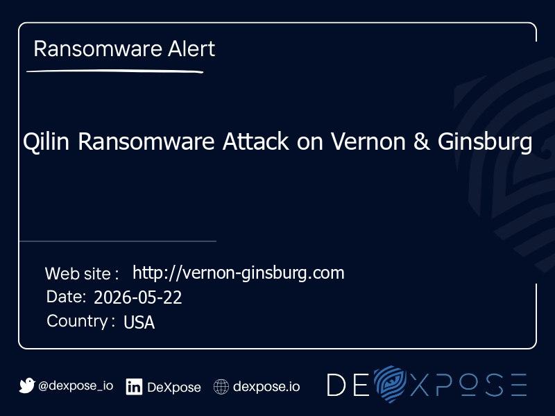 Qilin Ransomware Attack on Vernon & Ginsburg