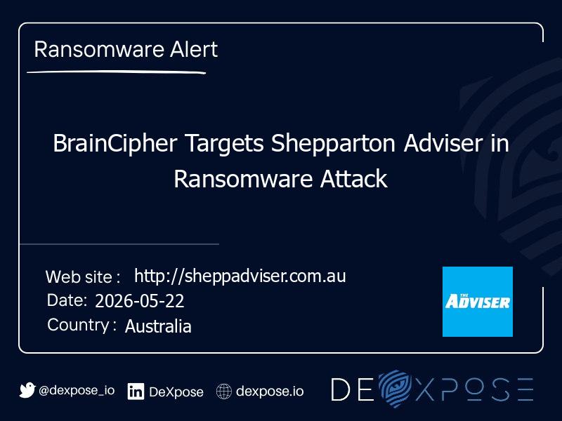 BrainCipher Targets Shepparton Adviser in Ransomware Attack