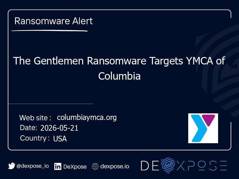 The Gentlemen Ransomware Targets YMCA of Columbia