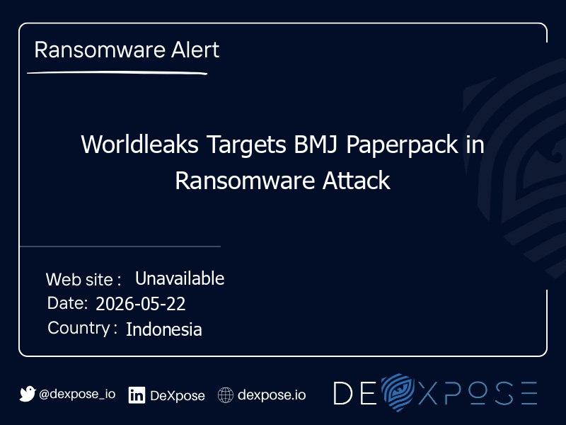 Worldleaks Targets BMJ Paperpack in Ransomware Attack