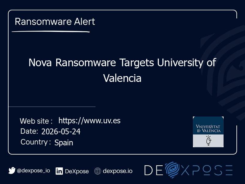 Nova Ransomware Targets University of Valencia