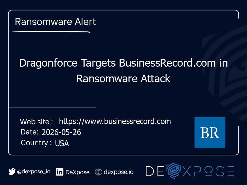 Dragonforce Targets BusinessRecord.com in Ransomware Attack