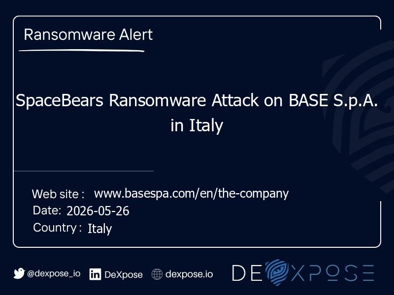 SpaceBears Ransomware Attack on BASE S.p.A. in Italy