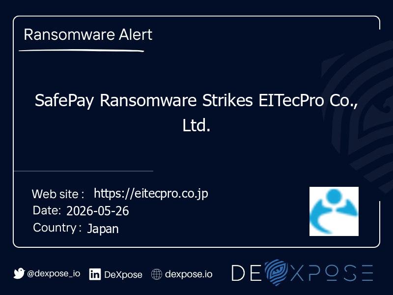 SafePay Ransomware Strikes EITecPro Co., Ltd.