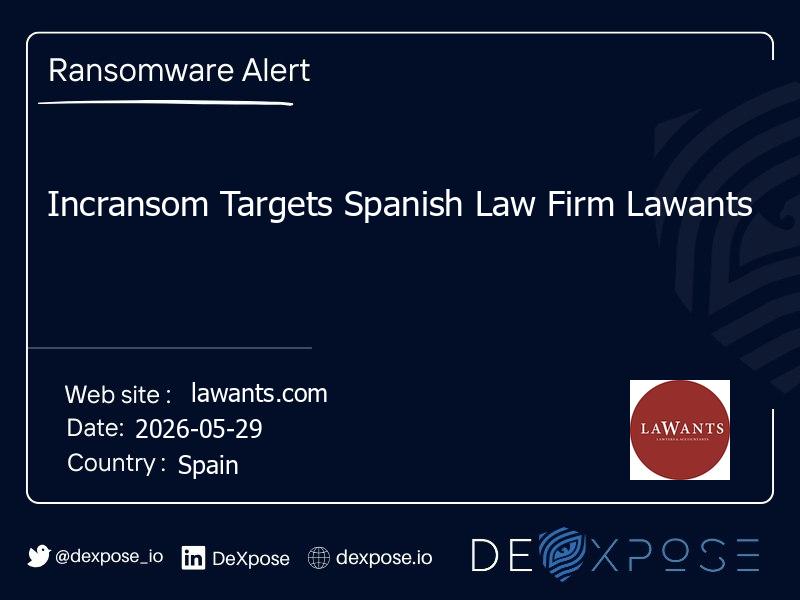 Incransom Targets Spanish Law Firm Lawants