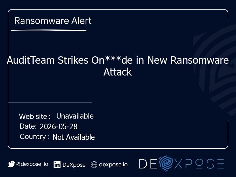 AuditTeam Strikes On***de in New Ransomware Attack
