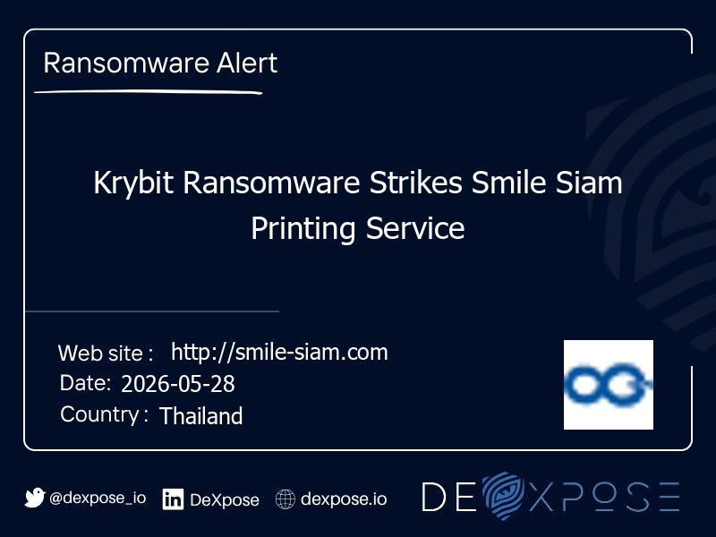Krybit Ransomware Strikes Smile Siam Printing Service
