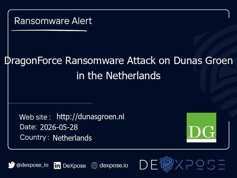 DragonForce Ransomware Attack on Dunas Groen in the Netherlands