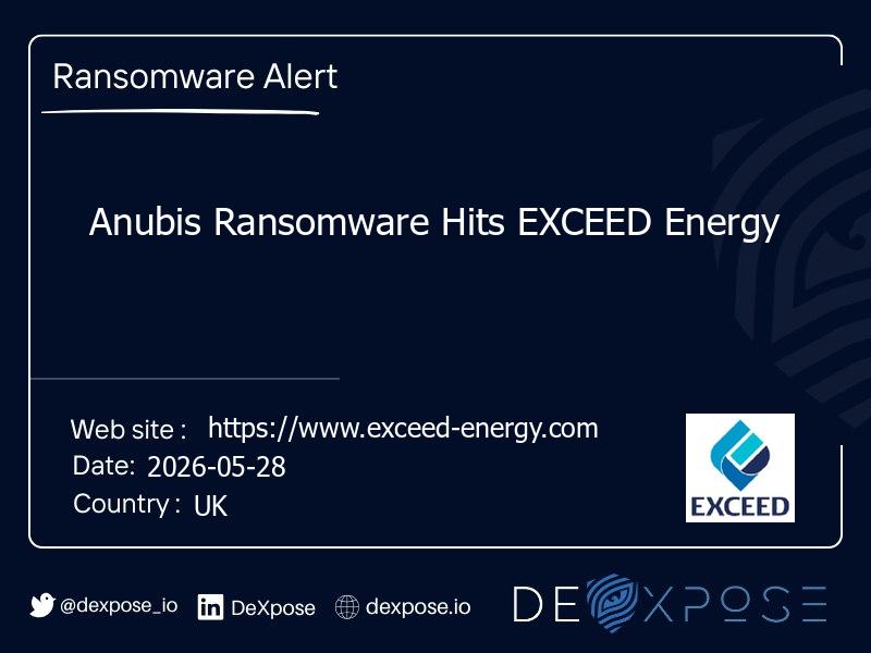 Anubis Ransomware Hits EXCEED Energy