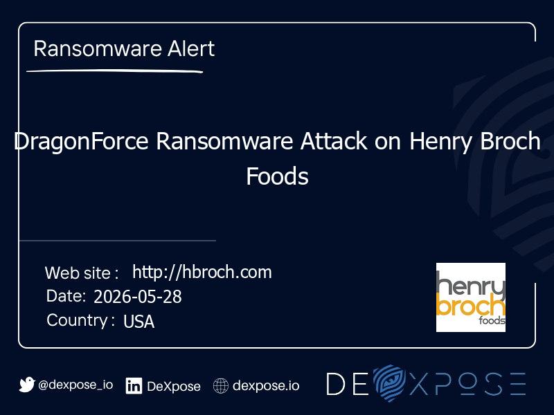 DragonForce Ransomware Attack on Henry Broch Foods