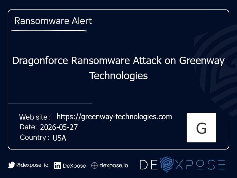 Dragonforce Ransomware Attack on Greenway Technologies