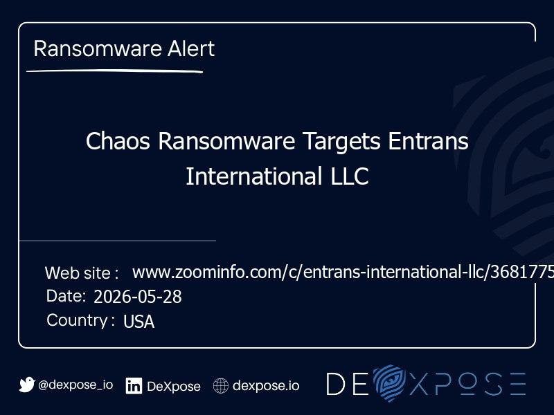 Chaos Ransomware Targets Entrans International LLC