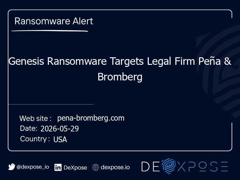 Genesis Ransomware Targets Legal Firm Peña & Bromberg