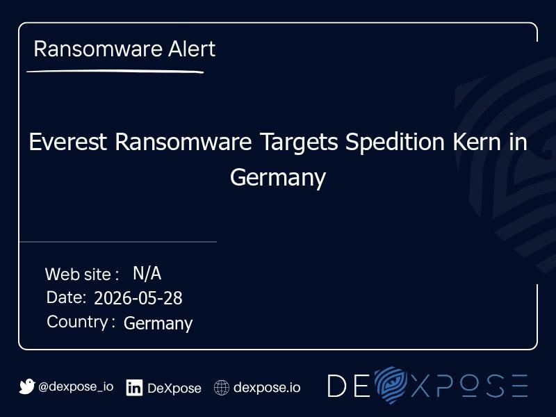 Everest Ransomware Targets Spedition Kern in Germany