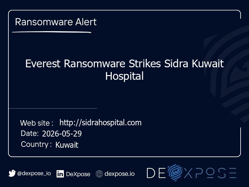 Everest Ransomware Strikes Sidra Kuwait Hospital