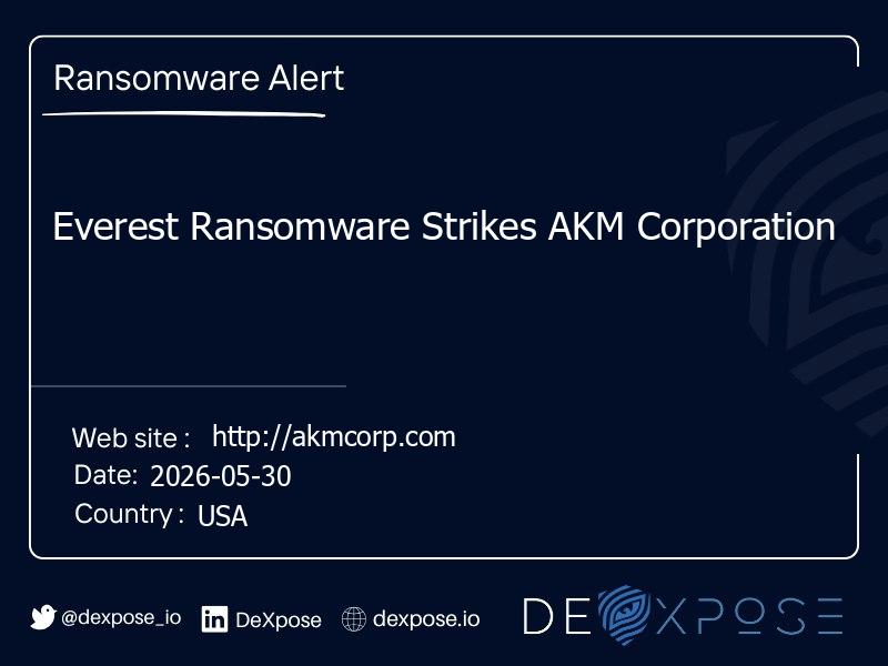 Everest Ransomware Strikes AKM Corporation