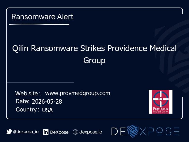 Qilin Ransomware Strikes Providence Medical Group