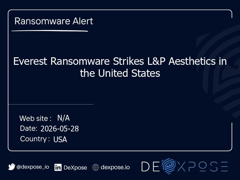 Everest Ransomware Strikes L&P Aesthetics in the United States