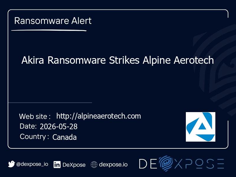 Akira Ransomware Strikes Alpine Aerotech