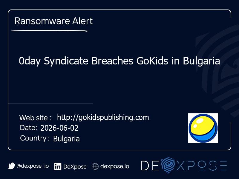 0day Syndicate Breaches GoKids in Bulgaria