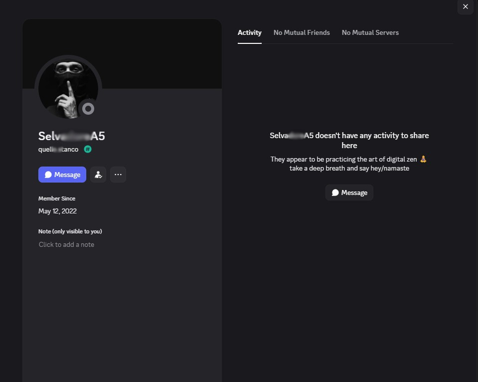 Discord account using the same alias as the GitHub profile