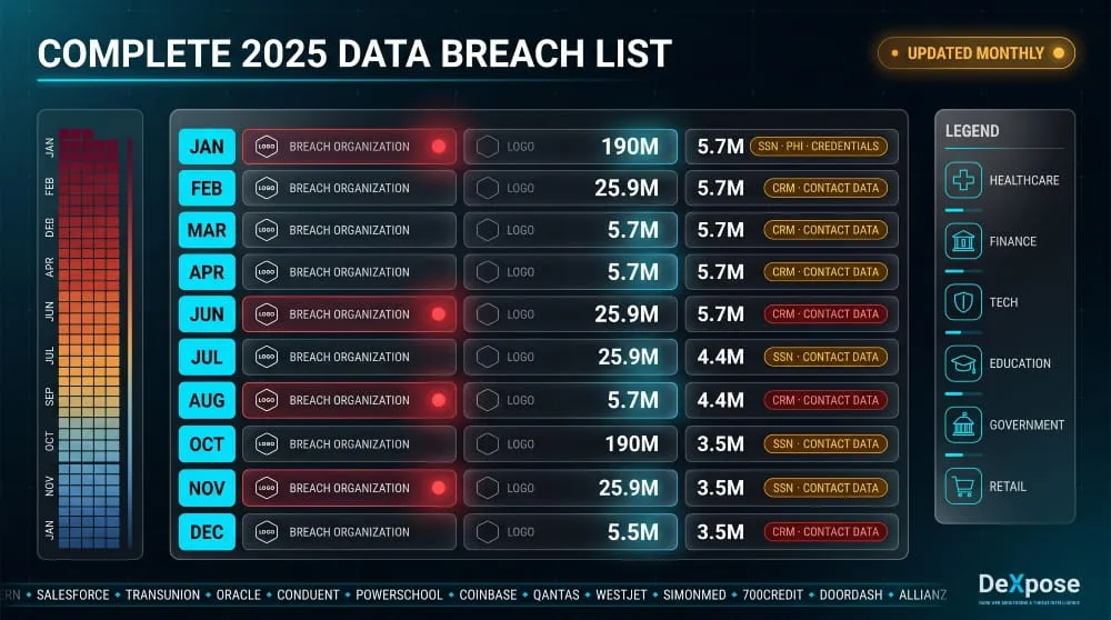 Complete 2025 Data Breach List